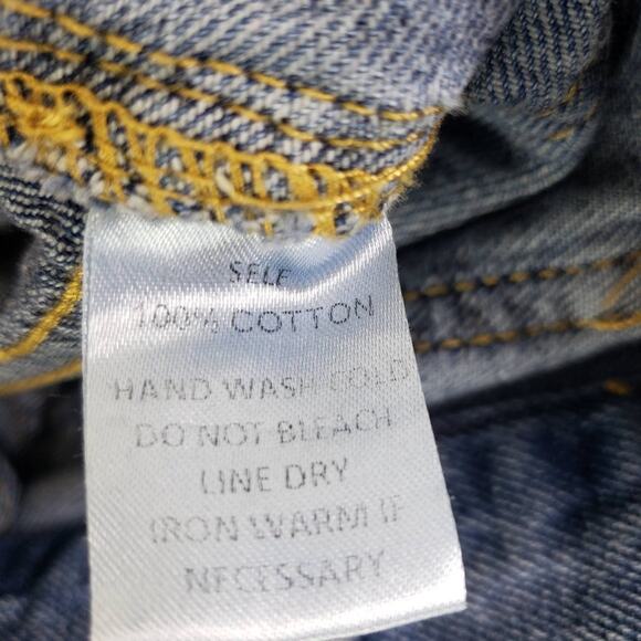 Newbury Kustom Denim Skirt Blue Jean Button Front Mini Rigid Frayed Size Small - Picture 11 of 12